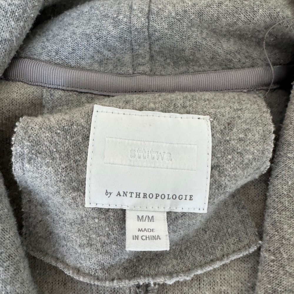 Anthropologie Heather Gray Knit Sweater Jacket